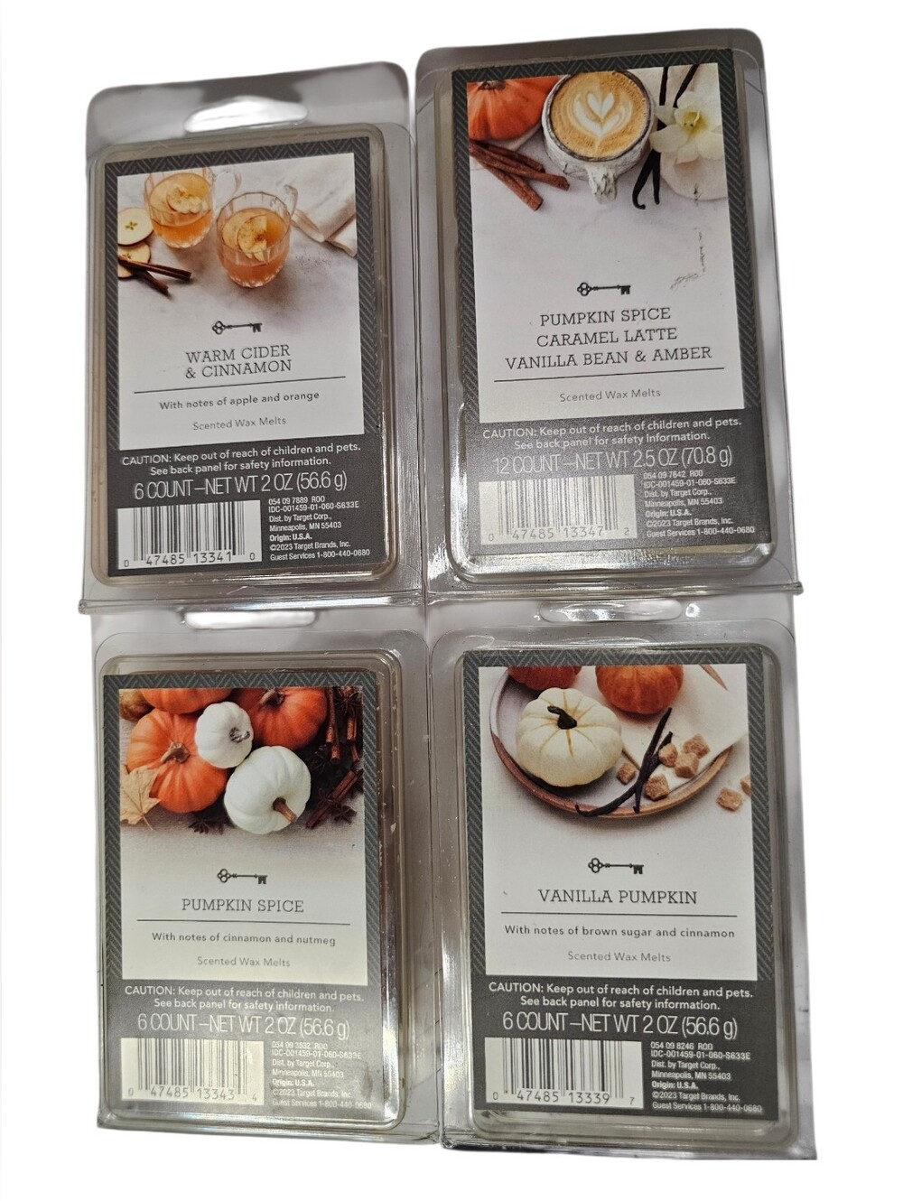 Autumn Scented Wax Melts - Pumpkin & Vanilla Assortment 4 Packs